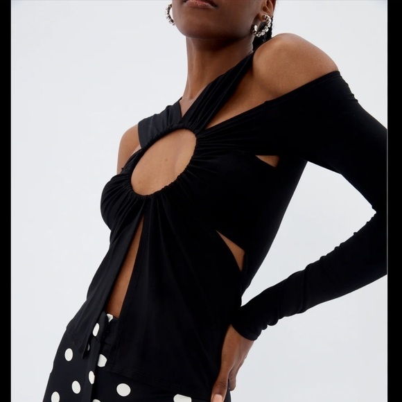 Sid Neigum black ring cut out long sleeve top - Picture 3 of 13